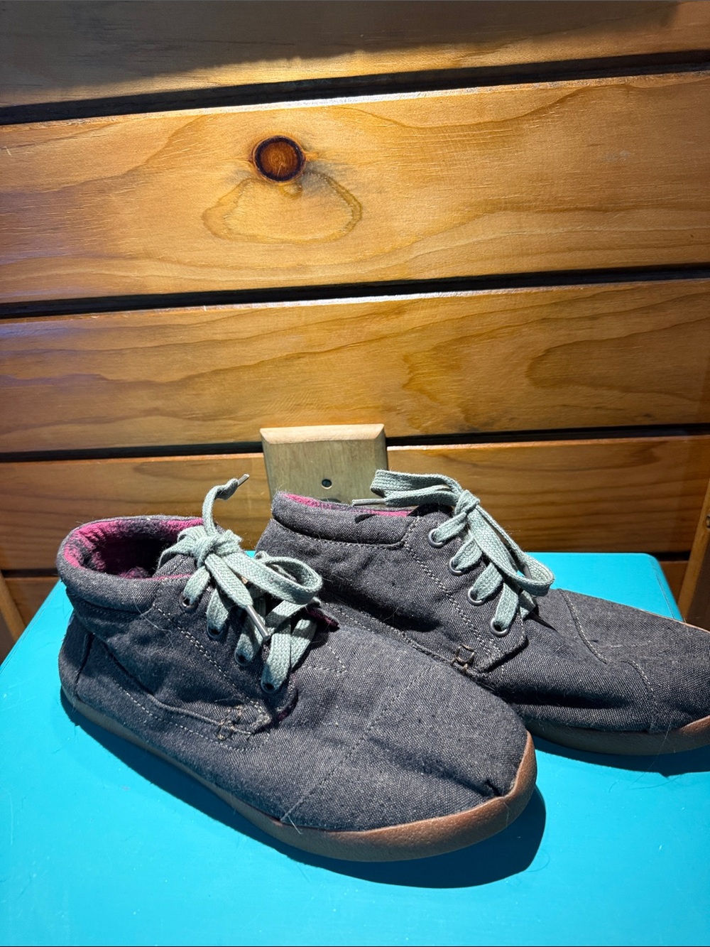 Toms Casual Gray Canvas Lace-Up Shoes